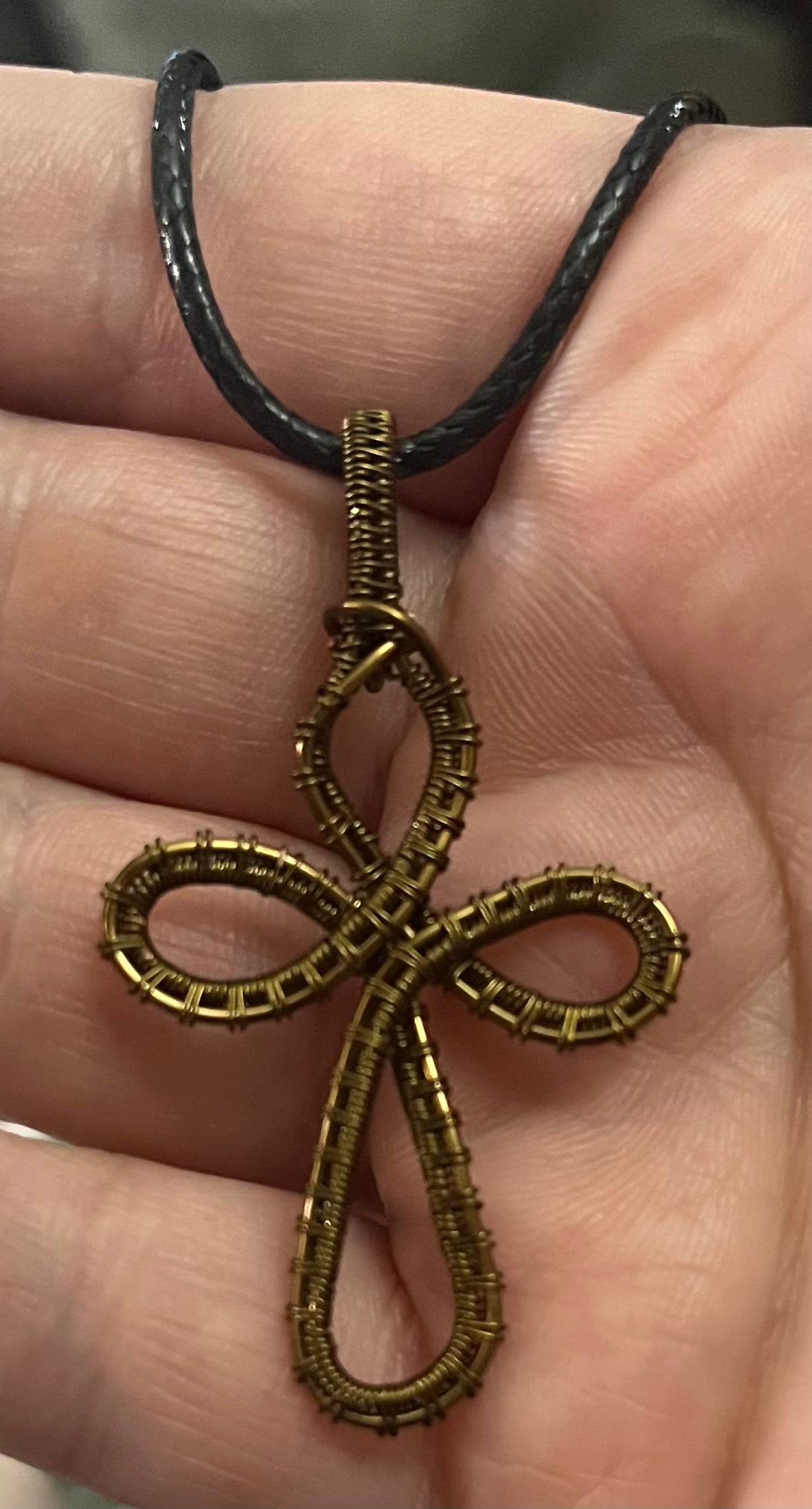Vintage Bronze Infinity Cross Pendant