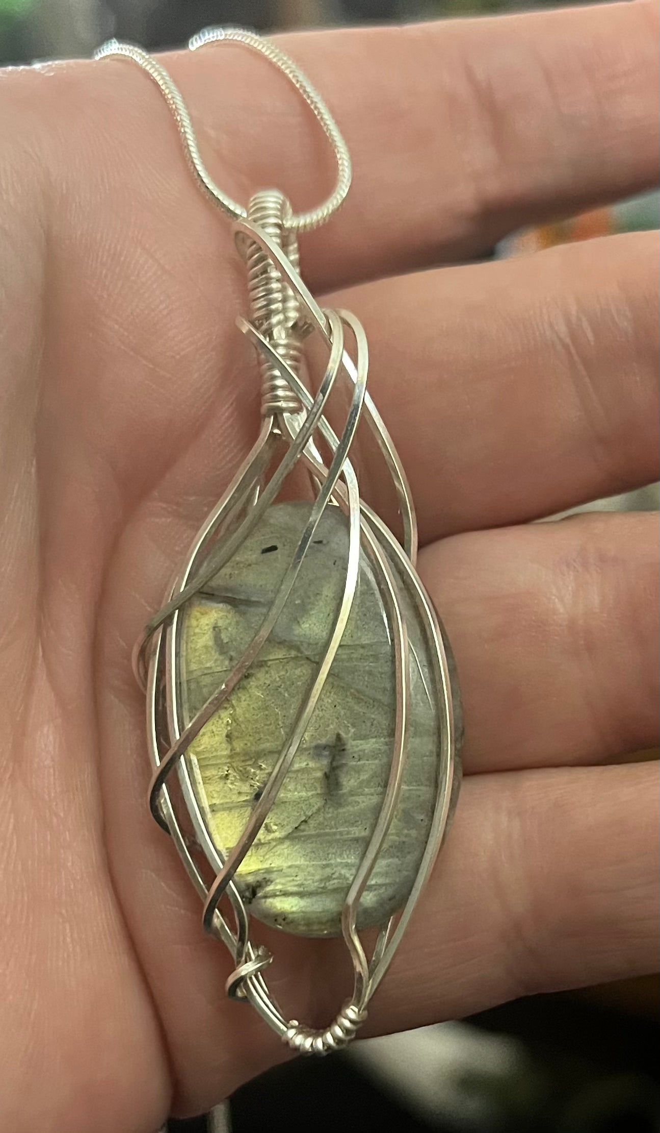 Labradorite Wire Wrapped Pendant