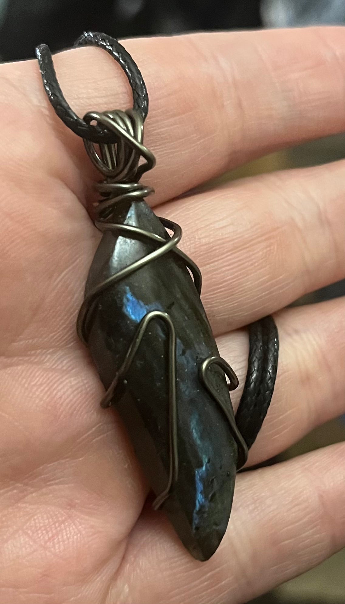 The Secret Flash Labradorite Wire Wrapped Pendant