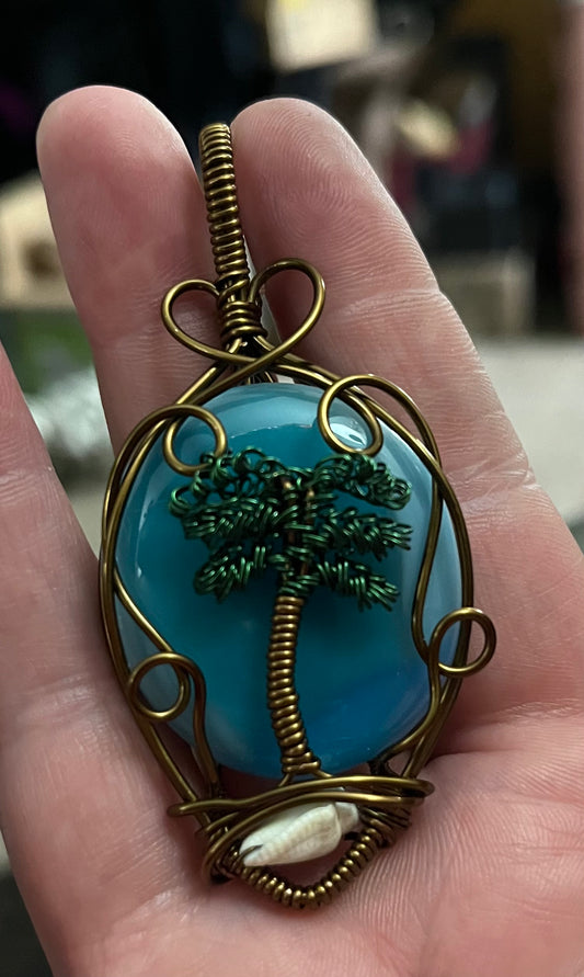 Palm Tree By The Sea Pendant