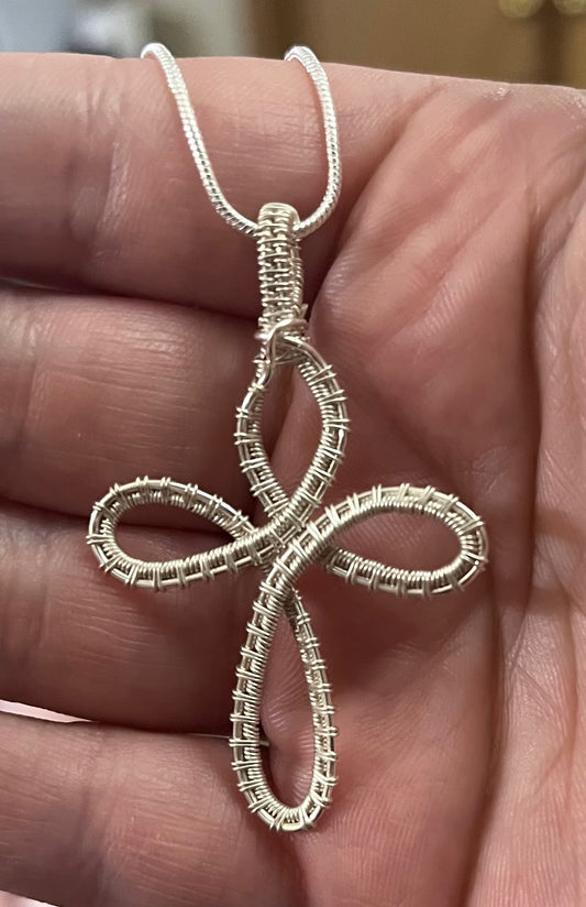 Silver Plated Infinity Cross Pendant